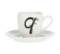 PORCELLANA Solotua Tasse à café avec Soucoupe Lettre Q 7,6 ML dans Un Coffret Cadeau