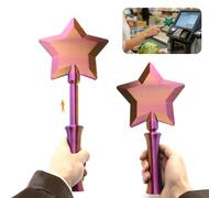 Porceosy Baguette étoile rétractable imprimée en 3D, thème magicien, accessoire de paiement sans contact, porte-cartes fantaisie pour adultes
