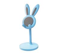 Porceosy Cute Bunny Ear Support de téléphone réglable pour bureau, hauteur et angle télescopique, compatible avec téléphones portables et tablettes Bleu