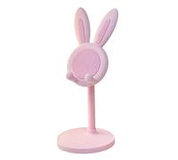 Porceosy Cute Bunny Ear Support de téléphone réglable pour bureau, hauteur et angle télescopiques, compatible avec téléphones portables et tablettes Rose