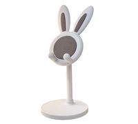 Porceosy Cute Bunny Ear Support de téléphone réglable pour bureau, hauteur et angle télescopiques, compatible avec téléphones portables et tablettes Blanc