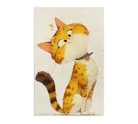Porceosy Grattoir mural avec motif chaton mignon - Autocollant - Protection de meubles et de mur pour intérieur - Motif félins O
