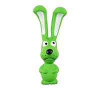 Porceosy Jouet couineur interactif en latex pour chien, motif lapin à longues oreilles, jouet à mâcher mignon, nettoyage dentaire, soulagement des dents, résistant aux morsures et son intégré (vert)