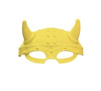 Porceosy Masque de chat viking imprimé en 3D, accessoire de photo amusant pour animal de compagnie, accessoire de cosplay pour réseaux sociaux, fêtes et loisirs créatifs Shoo jaune, 12 cm