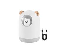 Porceosy Mini humidificateur portable en forme de chat/ours mignon, 300 ml, brume froide USB avec veilleuse, arrêt automatique, accessoire de bureau silencieux pour chambre, bureau et chambre d'enfant