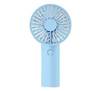 Porceosy Mini ventilateur portable rechargeable par USB, refroidisseur personnel portable à 3 vitesses avec support de téléphone, accessoire de voyage d'été pour maquillage, extérieur et cadeau, bleu