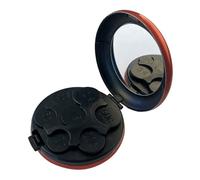 Porceosy Organisateur de pièces de monnaie avec 7 emplacements, miroir intégré de grande capacité, porte-monnaie portable pour yen/euro/USD, distributeur compact en cuir pour sac à main, voiture et