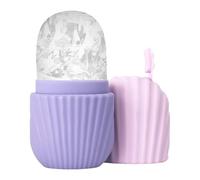 Porceosy Rouleau à glace pour le visage et les yeux - Moule à glaçons avec couvercle antidérapant - Rétrécissement des pores - Réutilisable - Pour les poches des yeux, le visage et le rajeunissement