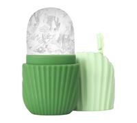 Porceosy Rouleau à glace pour le visage et les yeux - Moule à glaçons avec couvercle antidérapant - Rétrécissement des pores - Réutilisable - Pour les poches des yeux, le visage et le rajeunissement