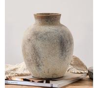PORCER Vase à fleurs rustique en céramique de 15,2 cm, mignon bohème pour décoration d'intérieur, terre cuite pour salon, table, étagère, cheminée, ferme, gris