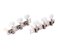 Porces de réglage de la guitare, 2 PCS Clés de réglage de la guitare électrique 3 + 3 s de réglage de la tête de machine, bouton ovale blanc