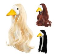 Porch G-oose Wigs, Perruques de sculptures animales, accessoires de décoration extérieure, couvre-chefs, styles mixtes pour les temps, 3 pièces, affichage de pelouse arrière
