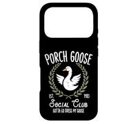 Porch Goose Social Club Funny Silly Animal pour Femmes, Hommes et Enfants Coque pour iPhone 17 Pro