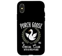 Porch Goose Social Club Funny Silly Animal pour Femmes, Hommes et Enfants Coque pour iPhone X/XS