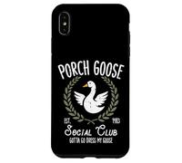 Porch Goose Social Club Funny Silly Animal pour Femmes, Hommes et Enfants Coque pour iPhone XS Max