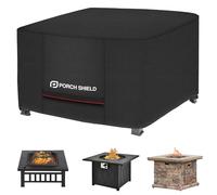 Porch Shield Housse de brasero de terrasse résistante aux UV - Housse de table carrée imperméable pour brasero d'extérieur, 91,4 x 91,4 cm, noir