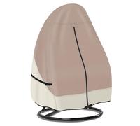 Porch Shield Housse de chaise à suspendre pour patio - Tissu 600D imperméable pour extérieur, pour chaise à siège unique en osier avec protection de support, marron clair et kaki