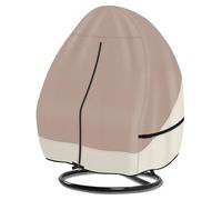 Porch Shield Housse de fauteuil Egg suspendu de patio en osier, 600D imperméable, coutures à doubles points, avec protection de support, marron clair et kaki