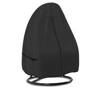 Porch Shield Housse de fauteuil suspendu pour patio - 600D imperméable - Pour balancelle en osier simple - Avec protection de support - Noir