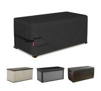Porch Shield Housse de rangement rectangulaire 600D imperméable pour coffre de terrasse - 154,9 x 71,1 cm - Noir