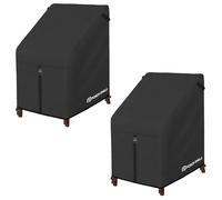 Porch Shield Lot de 2 housses de chaise empilables pour patio - Imperméables - 68,6 x 83,3 x 117,8 cm (l x P x H) - Noir