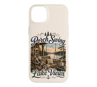 Porche Swing Vue sur Le lac Lakehouse Lakecore Cabincore Coque pour iPhone 14 Plus