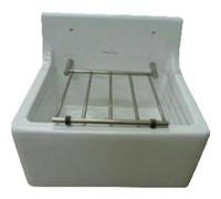 Poste d'eau 46 x 38 cm avec grille porte seau, blanc (S593901)