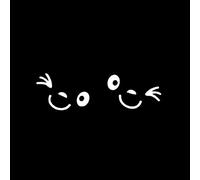 Porfeet Autocollant De Voiture, 1 Paire Belle Visage Souriant Voiture Rétroviseur Autocollant Réfléchissant Decal Decor Blanc