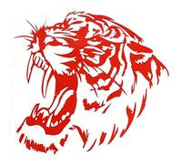 Porfeet Autocollant De Voiture, Autocollant Prédateur Tigre Sauvage dans Le Capot De Voiture Vinyle Autocollants Stickers Animaux Décor Rouge