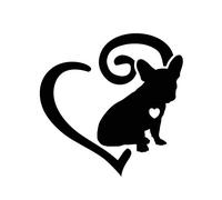 Porfeet Autocollant De Voiture, Dessin Animé Bouledogue Français Frenchie Amour Coeur Vinyle Autocollant Voiture Auto Adhésif Autocollant Noir