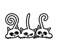 Porfeet Autocollant De Voiture, Trois Mignon Longue Queue Chat Voiture Véhicule Carrosserie Fenêtre Autocollants Réfléchissants Autocollant Décor Noir