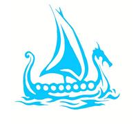 Porfeet Autocollant De Voiture, Viking Ship Car Truck Laptop Laptop Motorcycle Reflective Decals Sticker Decoration Bleu