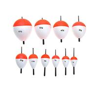 Porfeet Flotteurs De Pêche, 10 Pièces/Ensemble Flotteurs De Pêche Professionnels 2g-60g avec Bâtons Accessoires De Pêche en Mer