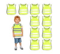 PORFOYO 10 Pièces Gilet De Sécurité pour Enfant, Gilet De Sécurité Réfléchissant, Gilet Reflechissant Enfant, Gilet De Sécurité Enfants, Gilet De Sécurité Haute Visibilité, pour Les Écoles, Le Sport
