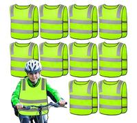 PORFOYO 10 Pièces Gilet De Sécurité pour Enfants, Gilet De Sécurité Réfléchissant Enfants, Visibilité À Gilet Réfléchissante pour Le Chemin De L'École, La Circulation Routière, Le Cyclisme