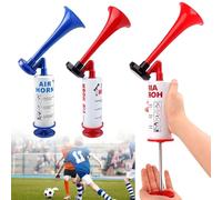 PORFOYO 2 Pièces Klaxon à Air Comprimé, Pression d'air Portable Fanfare, Corne de Brume Manuelle, Klaxon à Air Comprimé en Métal, Fanfare à Air Comprimé pour Football, Bateau, Voiture, Réutilisable