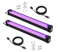PORFOYO 2 Pièces LED Lumiere Noire, Barres De Lumière Noire Portable UV Tube Lumière Lampe Violette LED UV Tube Pour Soirée, Peinture Fluo, Affiche Fluorescente, Halloween, Noël