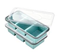 PORFOYO 2 Pièces Moule À Soupe Pour Congélateur, Souper Cubes En Silicone Avec Couvercle Hermétique, Barquette Congélation Pour Soupe, Sauce, Bouillon Ou Purée Bébé, Et Passe Au Lave-Vaisselle