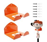 PORFOYO 2 Pièces Support Mural Pour Débroussailleuses: Soutien à La Débroussailleuse Murale, Avec Vis, Support Mural Pour Coupe-Bordures Idéal Rangement Garage Coupe Herbe Tronçonneuse Etc (Orange)