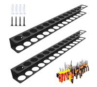 PORFOYO 2 Pièces Support Tournevis Mural, Support Mural Tournevi, Tournevis Étagère Murale, Organisateur D'outils Assemblé Mural Pour Clé(noir)