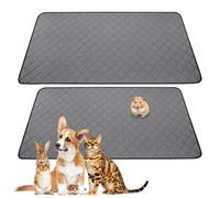 PORFOYO 2 Tapis pour Cage De Cochon d'Inde, 120 * 60cm Ultra Absorbant Tapis pour Chiens, Coussinet Urinaire Imperméable pour Petits Animaux, Gris, pour Lapins, Hamsters Et Chiots