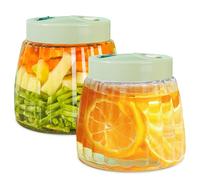 PORFOYO 2pcs Bocaux De Fermentation avec 2 Ouvertures D'aération 1000ml, Bocal De Fermentation, Bocal Fermentation Bocal en Verre Bocaux en Verre pour Faire des Cornichons Kimchi, De La Choucroute