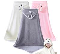 PORFOYO 3 Pièces Serviette De Bain Bébé 80 X 80cm Cape De Bain Bébé À Capuche, Sorties De Bain Serviette pour Douces Absorption Forte avec Capuchon Unisexe