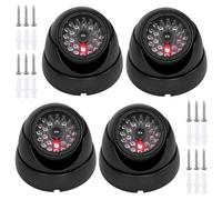 PORFOYO 4 Pièces Caméra Dôme Factice, Caméra Factice De Surveillance CCTV, Fausse De Sécurité, Surveillance Virtuelle De Sécurité pour La Maison Et Le Bureau