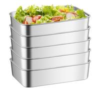 PORFOYO 5 Pcs Moules À Pain En Acier Inoxydable 22,8x15,4x6 cm Moule À Pain, Moule A Cake Rectangulaire Boîtes De Conservation Boite Alimentaire Récipient Alimentaire Boîte À Bento Pour Gâteau, Toast