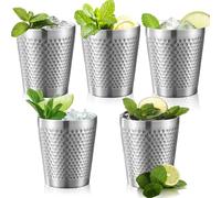 PORFOYO 5 Pièces Tasses en Acier Inoxydable, 300 ml Gobelet en Acier Inoxydable, Tasse Inox Antidérapant, Tasse de Camping Empilables à Double Paroi en Métal Isolé, Tasse à Café pour Maison, Voyages