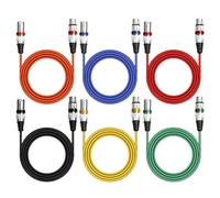 PORFOYO 6 Pack Cable XLR, Câble Microphone XLR Male Femelle Symétrique DMX Plug Audio Connector 3 Pin Pour Les Enregistrement Studio (2M)