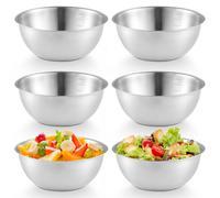 PORFOYO 6 Pièces Bol Inox, Bols À Mélanger En Métal, Bols Mélangeurs En Acier Inoxydable Bol À Mélanger Saladiers En Acier Inoxydable Pour Salade, Collations, Sauces (0,7 L, Ø 17 cm)