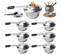 PORFOYO 6 Pièces Brûleur d'alcool, Brûleur À Alcool, Récipients À Pâte Combustible Rechaud A Alcool Portable en Acier Inoxydable, Brûleur À Fondue Support De Brûleur pour Buffet, Fondue, Camping