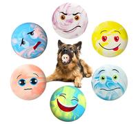 PORFOYO Balle Chien Couineuse: 6 Pièces Balles pour Chiens, Balle Chien Indestructible, Jouet Chiens Balles Haute élastique pour Le Jeu, La Mastication, L'entraînement Et La Dentition